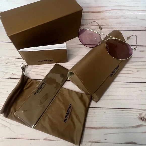 Rose and Light Gold Alice Burberry Women's Sunglasses - Picture 12 of 13